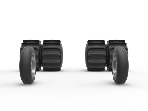 Set Roda Mobil Lucu Vintage untuk Balap drag pasir Skala 1 hingga 25 Model Cetak 3D