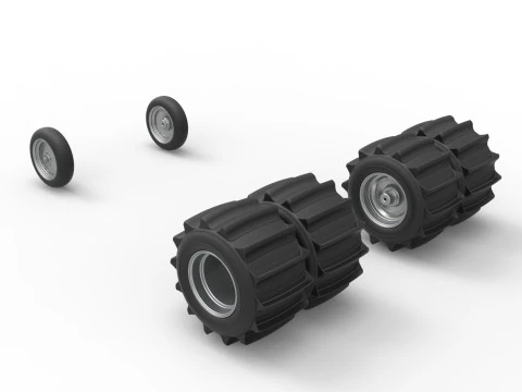 Set Roda Mobil Lucu Vintage untuk Balap drag pasir Skala 1 hingga 25 Model Cetak 3D