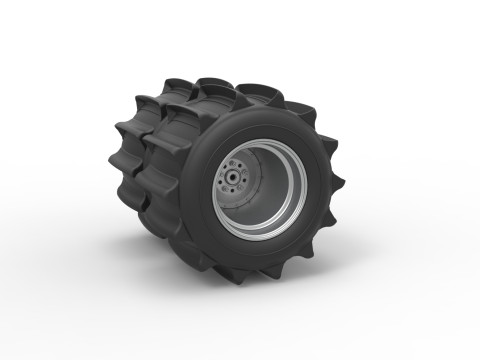 Rear wheel of Vintage Funny Car for Sand drag racing Scale 1 to 25 Modello di stampa 3D