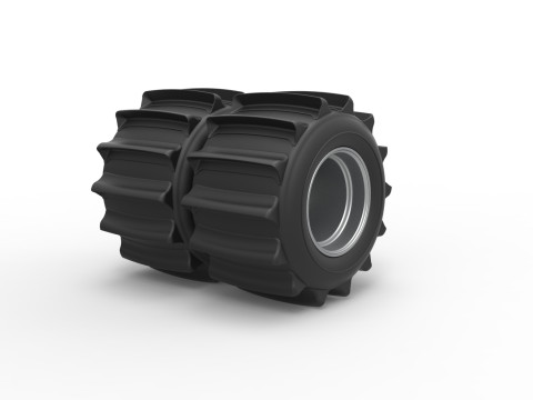 Rear wheel of Vintage Funny Car for Sand drag racing Scale 1 to 25 Modelo de Impressão 3D