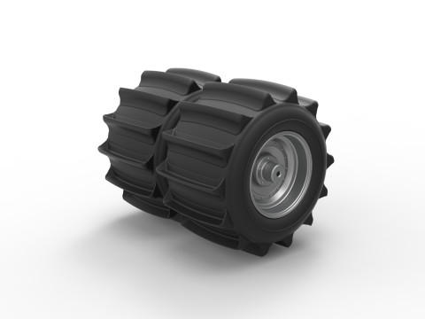 Rear wheel of Vintage Funny Car for Sand drag racing Scale 1 to 25 Modelo de Impressão 3D