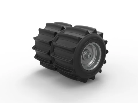 Rear wheel of Vintage Funny Car for Sand drag racing Scale 1 to 25 3D Print Model