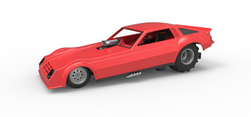 Vintage Pulling Funny car Scale 1 to 25 Modello di stampa 3D .c4d .max .obj .3ds .fbx .stl .blend