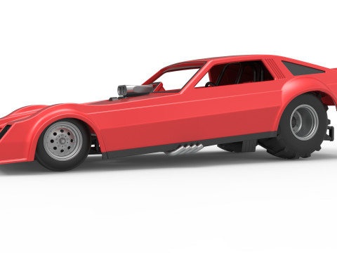 Vintage Pulling Funny car Scale 1 to 25 Modello di stampa 3D