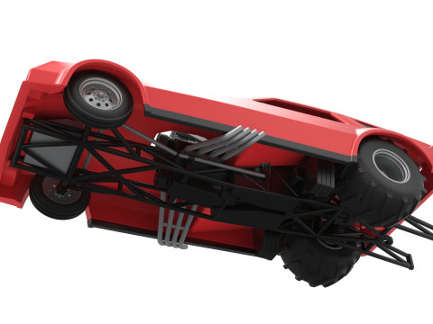 Vintage Pulling Funny car Scale 1 to 25 Modello di stampa 3D