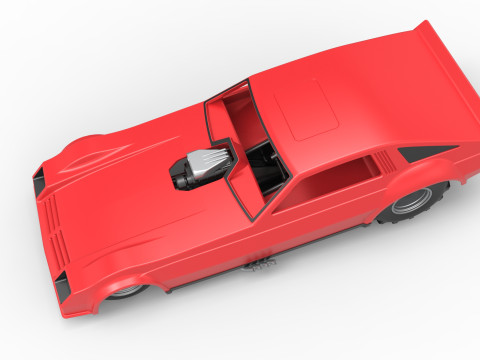 Vintage Pulling Funny car Scale 1 to 25 Modello di stampa 3D