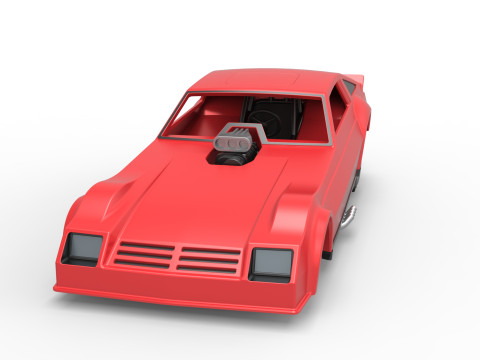 Vintage Pulling Funny car Scale 1 to 25 Modello di stampa 3D