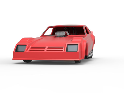 Vintage Pulling Funny car Scale 1 to 25 Modello di stampa 3D