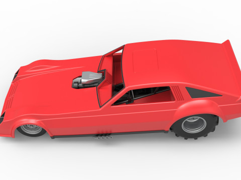 Vintage Pulling Funny car Scale 1 to 25 Modello di stampa 3D