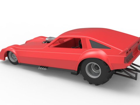 Vintage Pulling Funny car Scale 1 to 25 Modello di stampa 3D