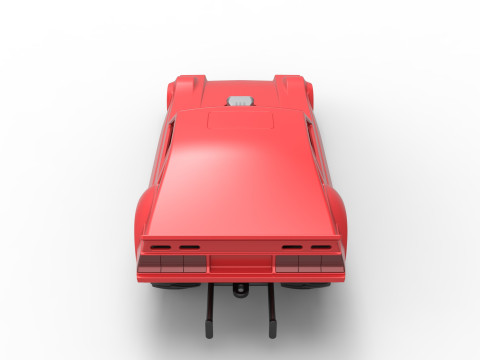 Vintage Pulling Funny car Scale 1 to 25 Modello di stampa 3D