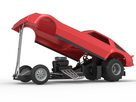 Vintage Pulling Funny car Scale 1 to 25 Modello di stampa 3D