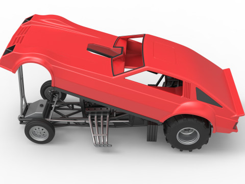 Vintage Pulling Funny car Scale 1 to 25 Modello di stampa 3D