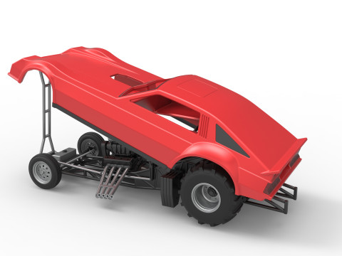 Vintage Pulling Funny car Scale 1 to 25 Modello di stampa 3D