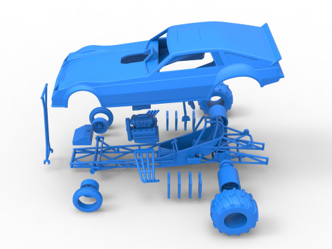 Vintage Pulling Funny car Scale 1 to 25 Modello di stampa 3D