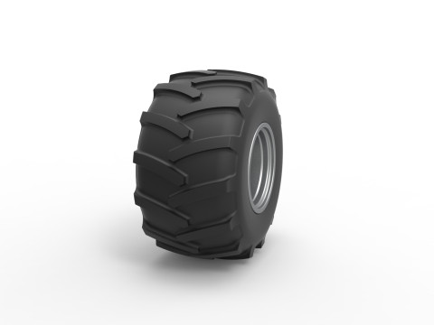 Rear wheel of Vintage Pulling Funny car Scale 1 to 25 Modèles 3D en vedette