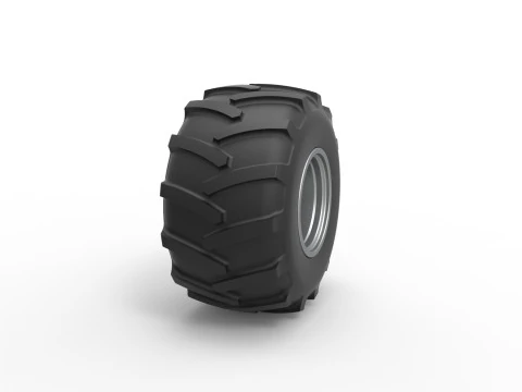 Rear wheel of Vintage Pulling Funny car Scale 1 to 25 3D Print Model