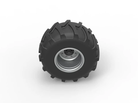 Rear wheel of Vintage Pulling Funny car Scale 1 to 25 3D Print Model