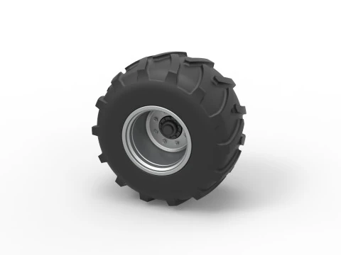 Rear wheel of Vintage Pulling Funny car Scale 1 to 25 3D Print Model