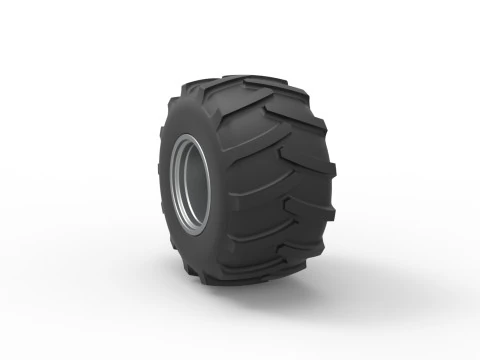 Rear wheel of Vintage Pulling Funny car Scale 1 to 25 3D Print Model