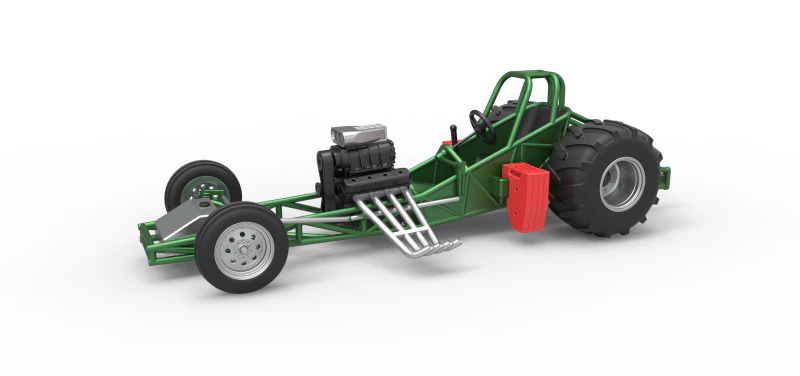 Vintage Pulling Funny car Base Scale 1 to 25 3D Print Model .c4d .max .obj .3ds .fbx .stl .blend 
