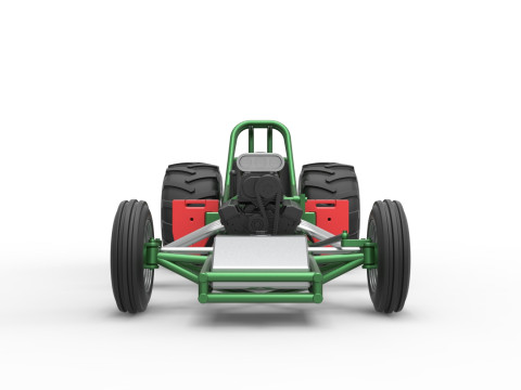 Vintage Pulling Funny car Base Scale 1 to 25 Model Cetak 3D