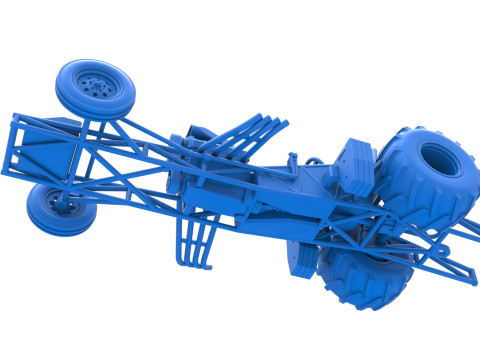 Vintage Pulling Funny car Base Scale 1 to 25 Model Cetak 3D