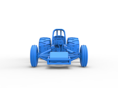 Vintage Pulling Funny car Base Scale 1 to 25 Model Cetak 3D