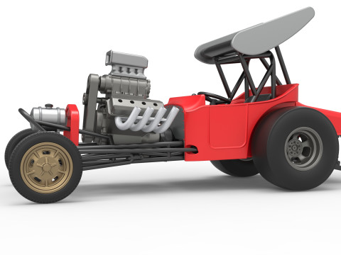 Vintage Winged Front engine dragster Scale 1 to 25 Modelo de Impressão 3D
