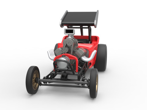 Vintage Winged Front engine dragster Scale 1 to 25 Modelo de Impressão 3D