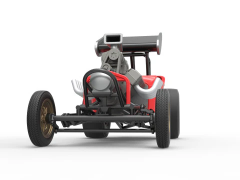 Vintage Winged Front engine dragster Scale 1 to 25 3D Print Model