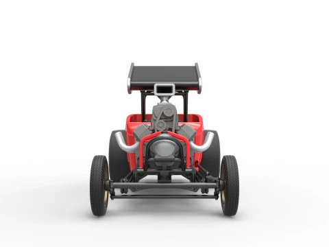 Vintage Winged Front engine dragster Scale 1 to 25 3D Print Model