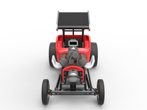 Vintage Winged Front engine dragster Scale 1 to 25 Modelo de Impressão 3D