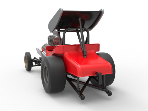 Vintage Winged Front engine dragster Scale 1 to 25 Modelo de Impressão 3D