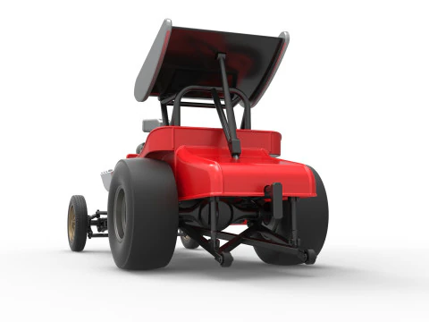 Vintage Winged Front engine dragster Scale 1 to 25 3D Print Model