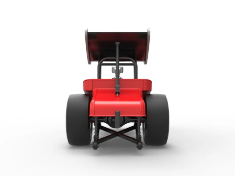 Vintage Winged Front engine dragster Scale 1 to 25 3D Print Model