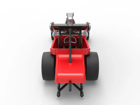 Vintage Winged Front engine dragster Scale 1 to 25 3D Print Model