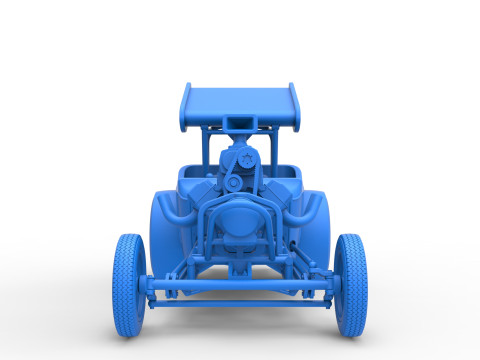 Vintage Winged Front engine dragster Scale 1 to 25 Modelo de Impressão 3D