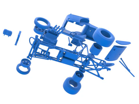 Vintage Winged Front engine dragster Scale 1 to 25 3D Print Model