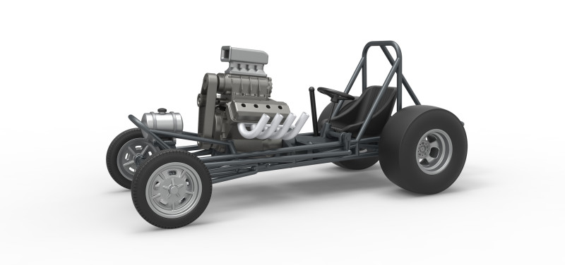Vintage Front engine dragster Base Scale 1 to 25 3D Print Model .c4d .max .obj .3ds .fbx .stl .blend
