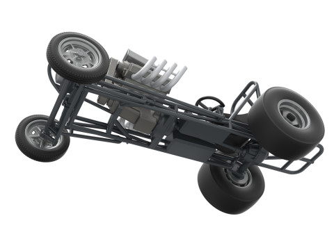 Vintage Front engine dragster Base Scale 1 to 25 3D Print Model