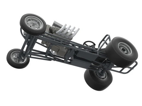 Vintage Front engine dragster Base Scale 1 to 25 3D Print Model