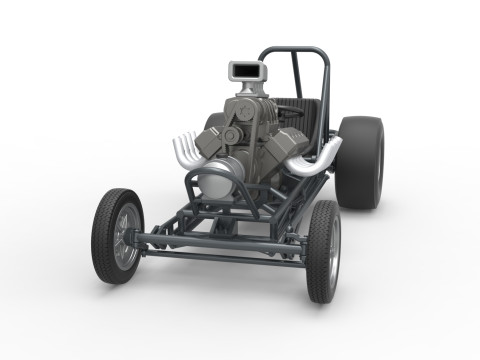 Vintage Front engine dragster Base Scale 1 to 25 3D Print Model