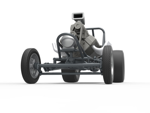 Vintage Front engine dragster Base Scale 1 to 25 3D Print Model