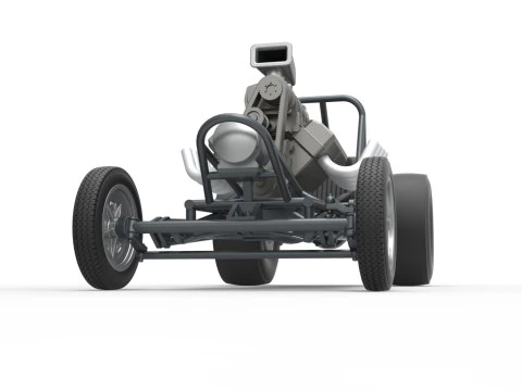 Vintage Front engine dragster Base Scale 1 to 25 3D Print Model