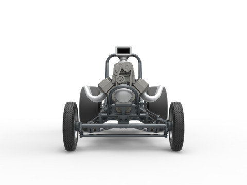 Vintage Front engine dragster Base Scale 1 to 25 3D Print Model