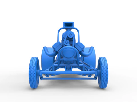 Vintage Front engine dragster Base Scale 1 to 25 3D Print Model