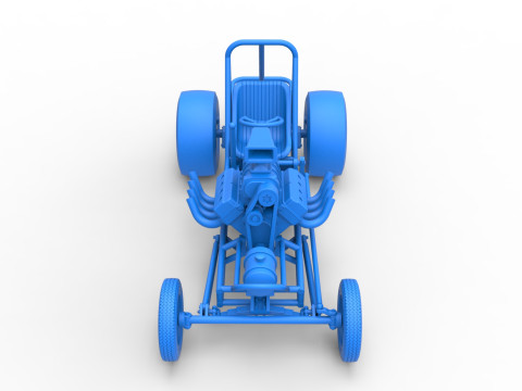 Vintage Front engine dragster Base Scale 1 to 25 3D Print Model