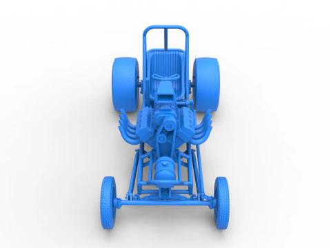 Vintage Front engine dragster Base Scale 1 to 25 3D Print Model