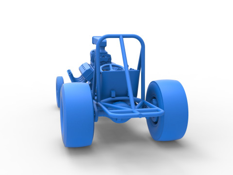 Vintage Front engine dragster Base Scale 1 to 25 3D Print Model
